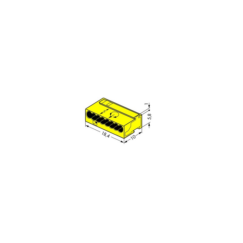 Wago Series 243- 8-conductor micro terminal (50 pieces) yellow - 140089 - 2