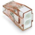 Wago Serie 773-602 - 2-Leiter-Klemme (100 Stück) braun-transparent, Deckel weiß - 152256 - 1