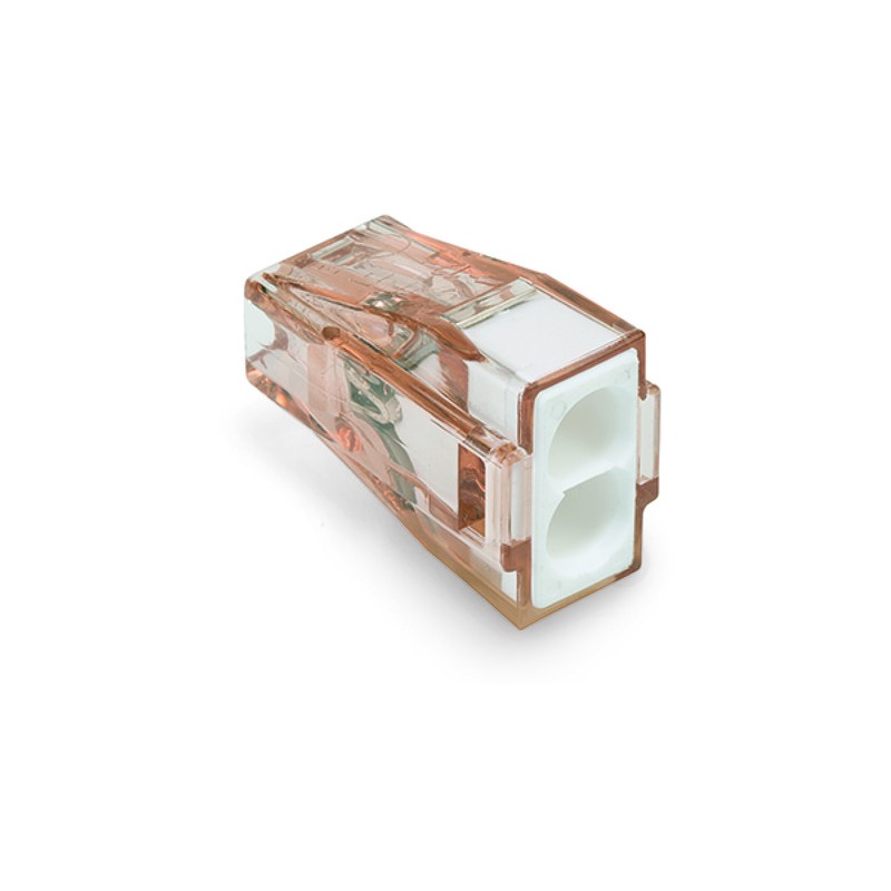 Wago Series 773-602 - 2-conductor terminal (100 pieces) brown-transparent, white cover - 152256 - 1