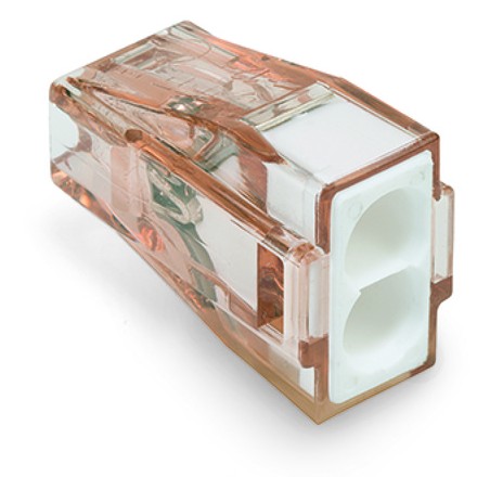 Wago Series 773-602 - 2-conductor terminal (100 pieces) brown-transparent, white cover - 152256 - 1