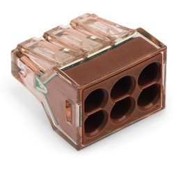 Wago Serie 773-606 - 6-Leiter-Klemme (50 Stück) braun-transparent, Deckel braun - 152258 - 1