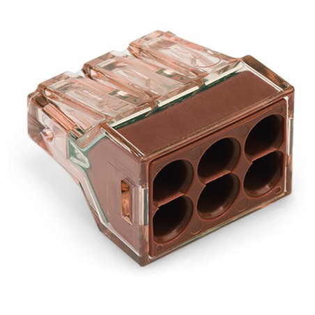 Wago Series 773-606 - 6-conductor terminal (50 pieces) brown-transparent, brown cover - 152258 - 1