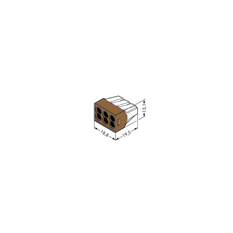 Wago Series 773-606 - 6-conductor terminal (50 pieces) brown-transparent, brown cover - 152258 - 2