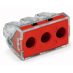 Wago Series 773-173 - 3-conductor terminal (50 pieces) transparent, cover red - 152260 - 1