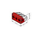 Wago Series 773-173 - 3-conductor terminal (50 pieces) transparent, cover red - 152260 - 2