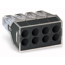 Wago Series 773-108 - 8-conductor terminal (50 pieces) transparent, cover dark gray - 152261 - 1