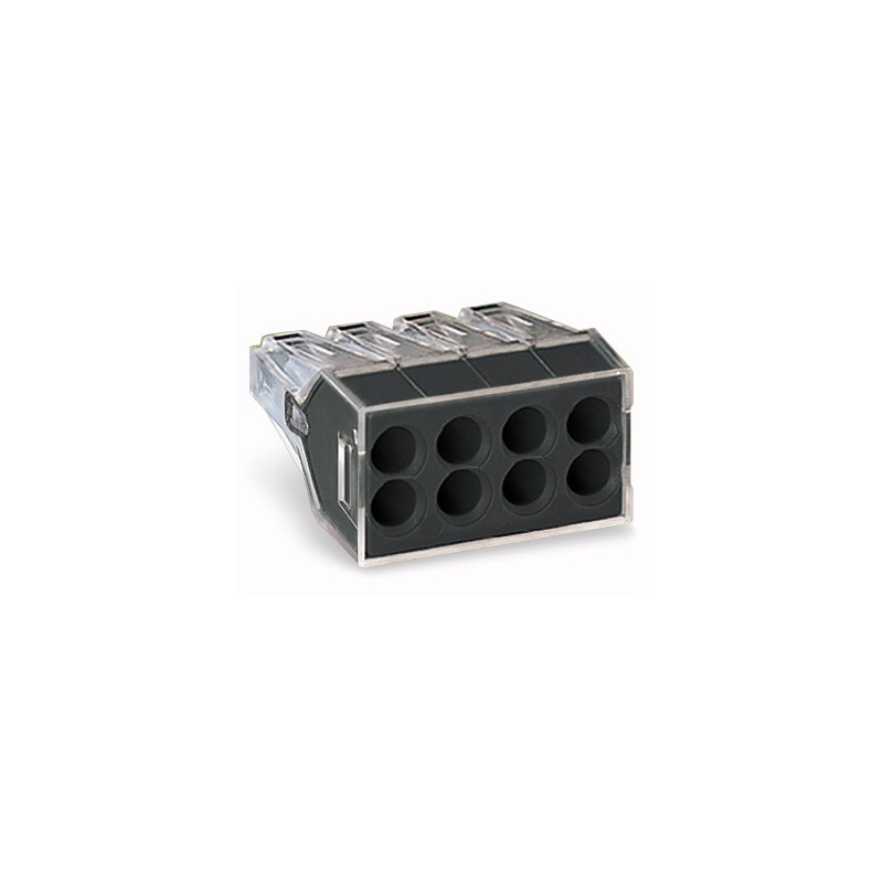 Wago Series 773-108 - 8-conductor terminal (50 pieces) transparent, cover dark gray - 152261 - 1