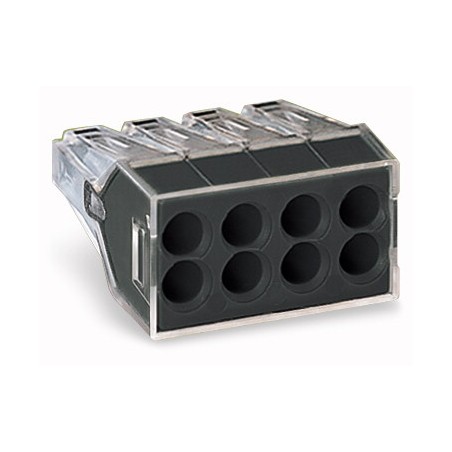 Wago Series 773-108 - 8-conductor terminal (50 pieces) transparent, cover dark gray - 152261 - 1