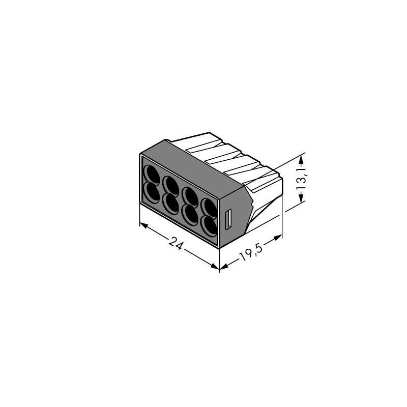 Wago Series 773-108 - 8-conductor terminal (50 pieces) transparent, cover dark gray - 152261 - 2