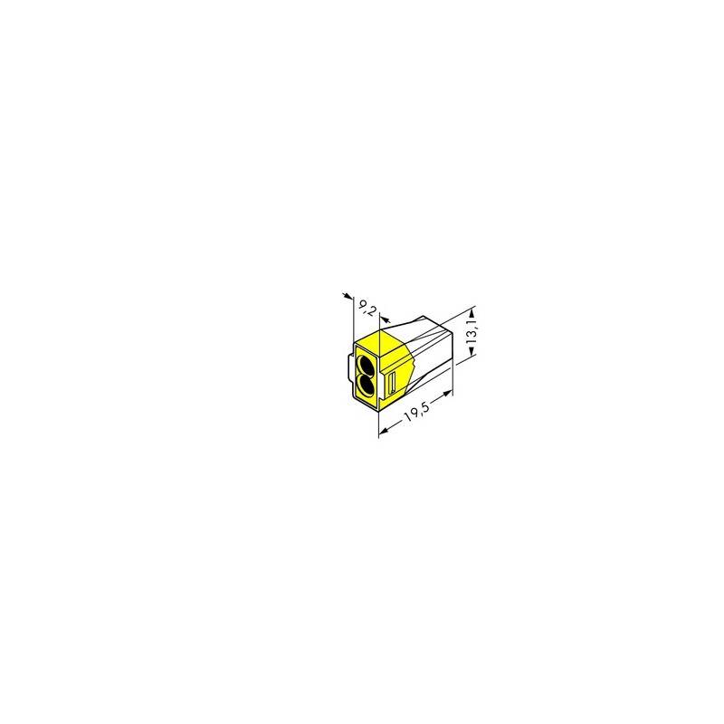 Wago Series 773-173 - 2-conductor terminal (100 pieces) transparent, cover yellow - 152265 - 2