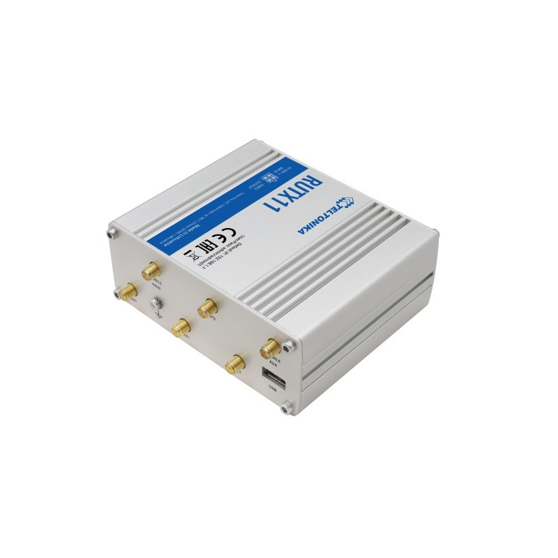 Teltonika · Router · RUTX11 · LTE CAT6 Router WLAN, Dual Band WiFi (Wave-2 802.11ac), 4x Gigabit LAN Port, Bluetooth, 2 SIM, USB