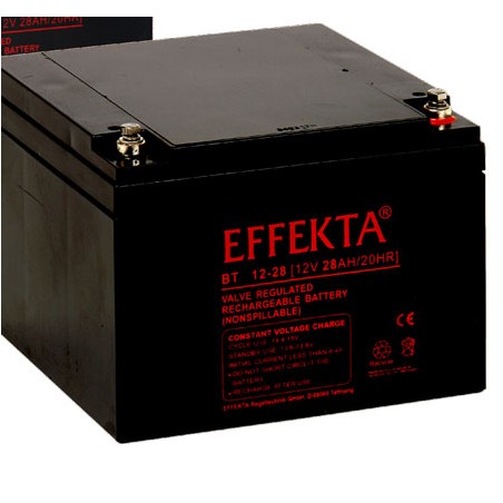 Effekta e.g. battery, 12V-28AH, BT12-28, F13 / M5 screw connection, contact surface Ø 12 mm, - 94820 - 1