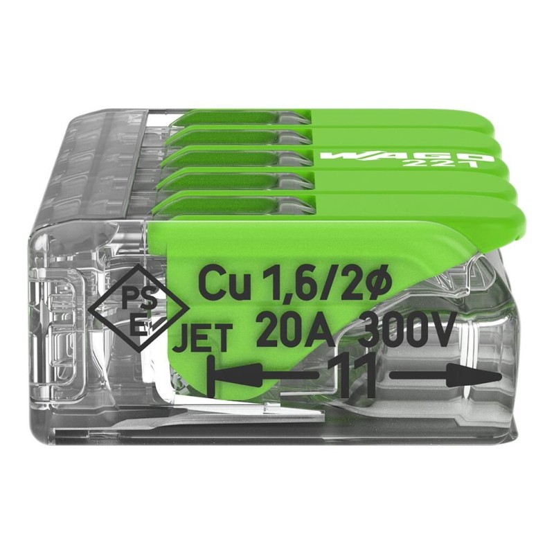 Wago Series 221 - 5*4mm (25 pieces) Green Range - 239959 - 5