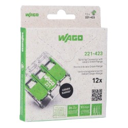 Wago Series 221 - 3*4mm (12 pieces Retail) Green Range - 239961 - 1