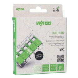 Wago Series 221 - 5*4mm (8 pieces Retail) Green Range - 239962 - 1