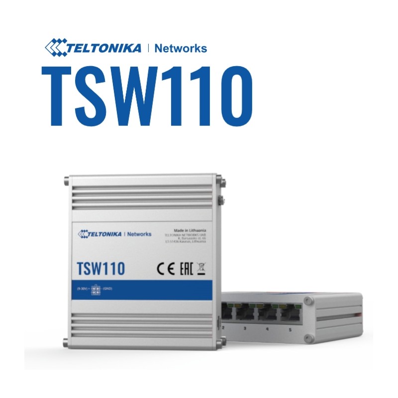 Teltonika · Switch · TSW110 · 5 Port Gigabit Industrial unmanaged Switch - 194053 - 1