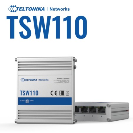 Teltonika · Switch · TSW110 · 5 Port Gigabit Industrial unmanaged Switch - 194053 - 1