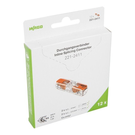 Wago Serie 221 - Durchgangsverbinder -2*4mm (12 Stück Retail) - 240246 - 1