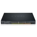 Zyxel Switch full managed Layer3 30 Port &bull 24x 2.5GbE &bull PoE Budget 700 Watt &bull 24x PoE bt &bull 4x 10 GbE &bull 2x SF
