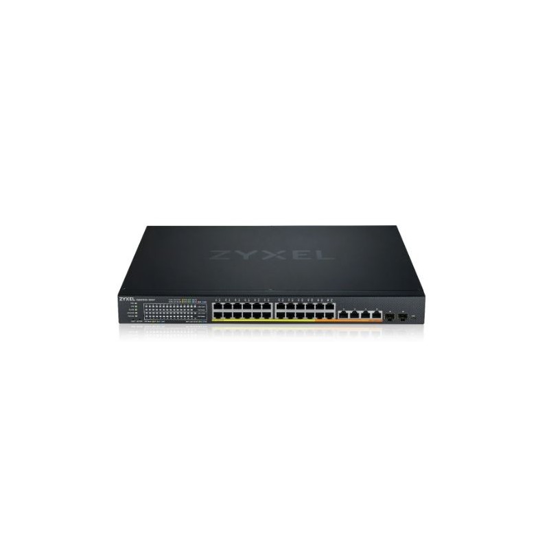 Zyxel Switch full managed Layer3 30 Port &bull 24x 2.5GbE &bull PoE Budget 700 Watt &bull 24x PoE bt &bull 4x 10 GbE &bull 2x SF