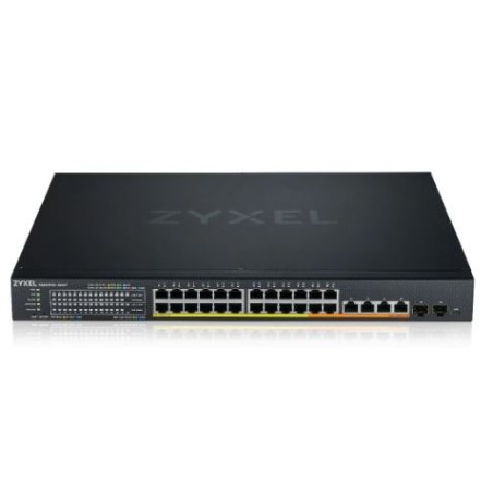 Zyxel Switch full managed Layer3 30 Port &bull 24x 2.5GbE &bull PoE Budget 700 Watt &bull 24x PoE bt &bull 4x 10 GbE &bull 2x SF