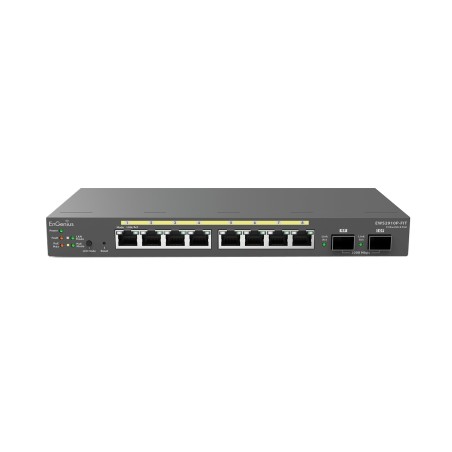 EnGenius Switch full managed Layer 2+ 10 Port &bull 8x 1 GbE &bull PoE Budget 55W &bull 8x PoE at &bull 2x SFP &bull Desktop-Swi