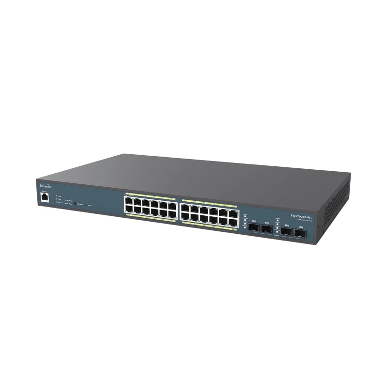 EnGenius Switch full managed Layer 2+ 28 Port &bull 24x 1 GbE &bull PoE Budget 240W &bull 24x PoE at &bull 4x SFP &bull 19" &bul