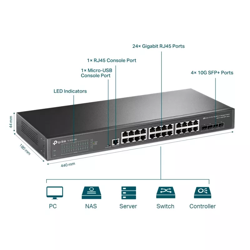 TP-Link Switch full managed Layer2+ 28 Port &bull 24x 2.5 GbE &bull 4x SFP+ &bull Omada &bull SG3428X-M2 - 217931 - 4