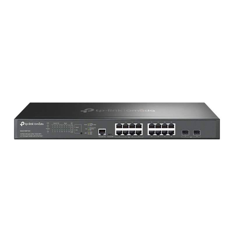 TP-Link Switch smart managed Layer2 18 Port &bull 8x 2.5 GbE POE &bull 8x 2.5 GbE &bull PoE Budget 150W &bull 2x SFP &bull 19" &