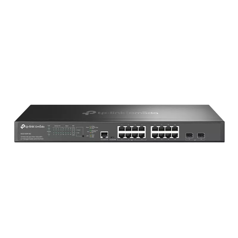 TP-Link Switch smart managed Layer2 18 Port &bull 8x 2.5 GbE POE &bull 8x 2.5 GbE &bull PoE Budget 150W &bull 2x SFP &bull 19" &