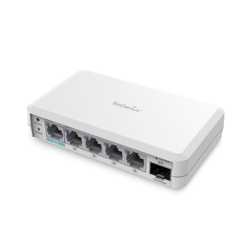 EnGenius Switch full managed Switch Extender 6 Port &bull 5x 1 GbE &bull 4x PoE at &bull 1x SFP &bull EXT1106 &bull EnGenius Clo