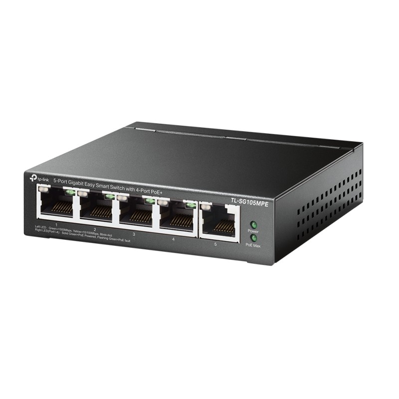 TP-Link - TL-SG105MPE - 5-Port Gigabit Easy Smart Switch with 4-Port PoE+ - 231605 - 2
