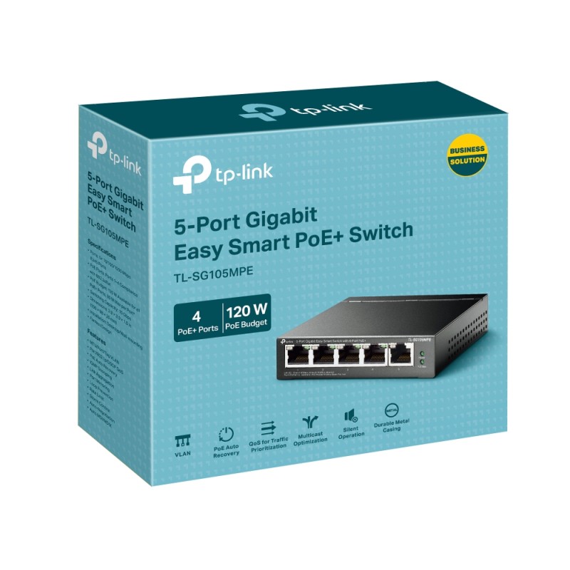 TP-Link - TL-SG105MPE - 5-Port Gigabit Easy Smart Switch with 4-Port PoE+ - 231605 - 3