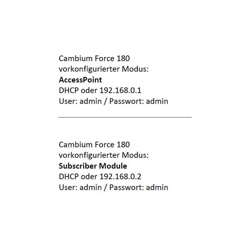 Cambium Networks ePMP Force 180 Point-to-Point/Router Set preconfigured - 137999 - 5