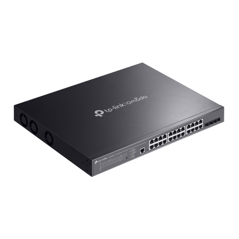 TP-Link Switch full managed Layer2+ 28 Port &bull 24x 1 GbE &bull 4x SFP+ &bull PoE Budget 500Watt &bull 8x PoE bt &bull 16x PoE