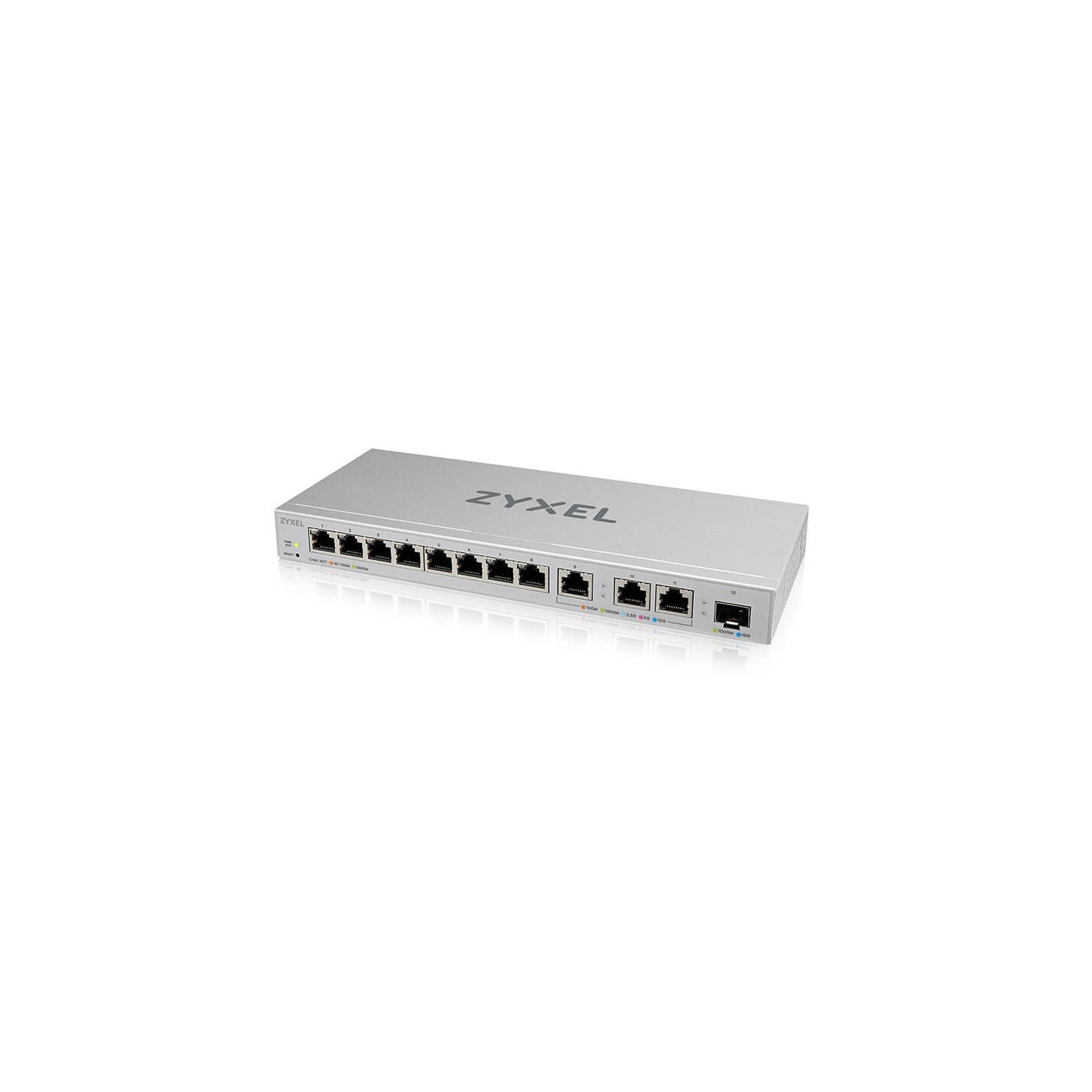 Zyxel Switch smart managed Layer2 12 Port &bull 8x 1 GbE &bull 3x 10 GbE &bull 1x SFP+ &bull Desktop &bull XGS1250-12 v2 - 23392