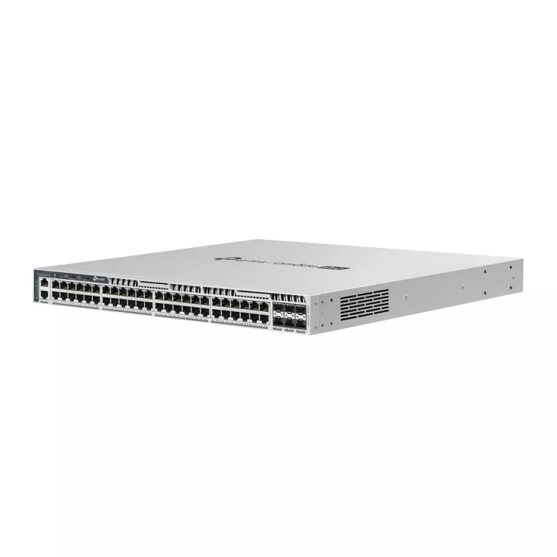Omada PRO full managed Layer 3 Switch &bull 54 Port &bull 48x 2.5GbE, 6x SFP28 &bull PoE Budget 1484, 48x PoE bt &bull Omada PRO