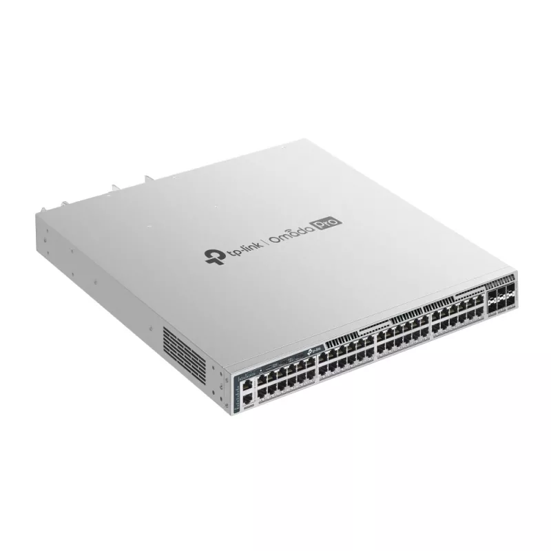 Omada PRO full managed Layer 3 Switch &bull 54 Port &bull 48x 2.5GbE, 6x SFP28 &bull PoE Budget 1484, 48x PoE bt &bull Omada PRO