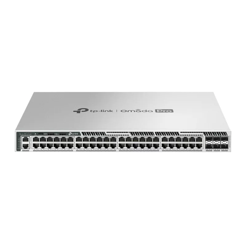 Omada PRO fully managed Layer 3 Switch &bull 54 Port &bull 48x 1GbE, 6x SFP+ &bull PoE Budget 1440W &bull 48x PoE at &bull Omada