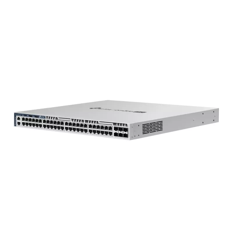 Omada PRO fully managed Layer 3 Switch &bull 54 Port &bull 48x 1GbE, 6x SFP+ &bull PoE Budget 1440W &bull 48x PoE at &bull Omada