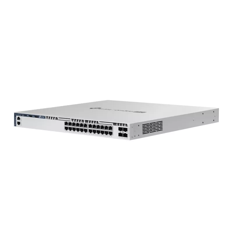 Omada PRO full managed Layer 3 Switch &bull 28 Port &bull 24x 1GbE, 4x SFP+ &bull PoE Budget 720W &bull 24x PoE af/at &bull Omad