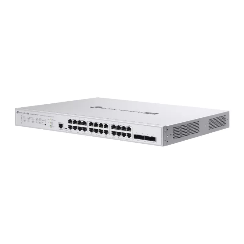 Omada PRO full managed Layer 2+ Switch &bull 28 Port &bull 24x 2.5GbE, 4x SFP+ &bull PoE Budget 500W &bull 8x PoE bt, 16x PoE at