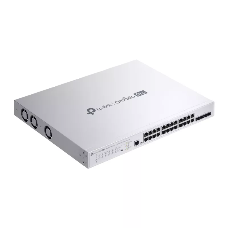 Omada PRO full managed Layer 2+ Switch &bull 28 Port &bull 24x 2.5GbE, 4x SFP+ &bull PoE Budget 500W &bull 8x PoE bt, 16x PoE at