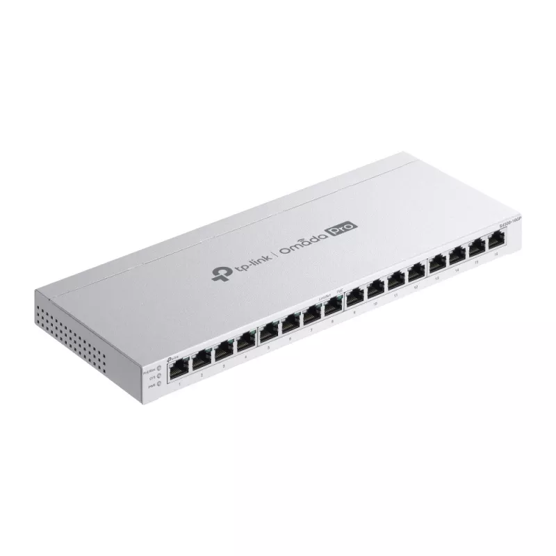 Omada PRO smart managed Layer 2+ Switch &bull 16 Port &bull 16x 1GbE &bull PoE Budget 120W &bull 16x PoE at&bull Omada PRO &bull