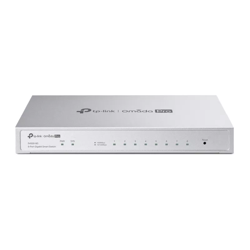Omada PRO smart managed Layer 2+ Switch &bull 8 Port &bull 8x 1GbE &bull Omada PRO &bull S4500-8G - 240747 - 1