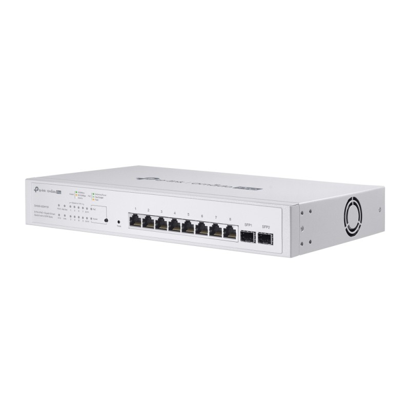 Omada PRO smart managed Layer 2+ Switch &bull 10 Port &bull 8x 1GbE &bull PoE Budget 61W &bull 8x PoE at &bull 2x SPF &bull Omad