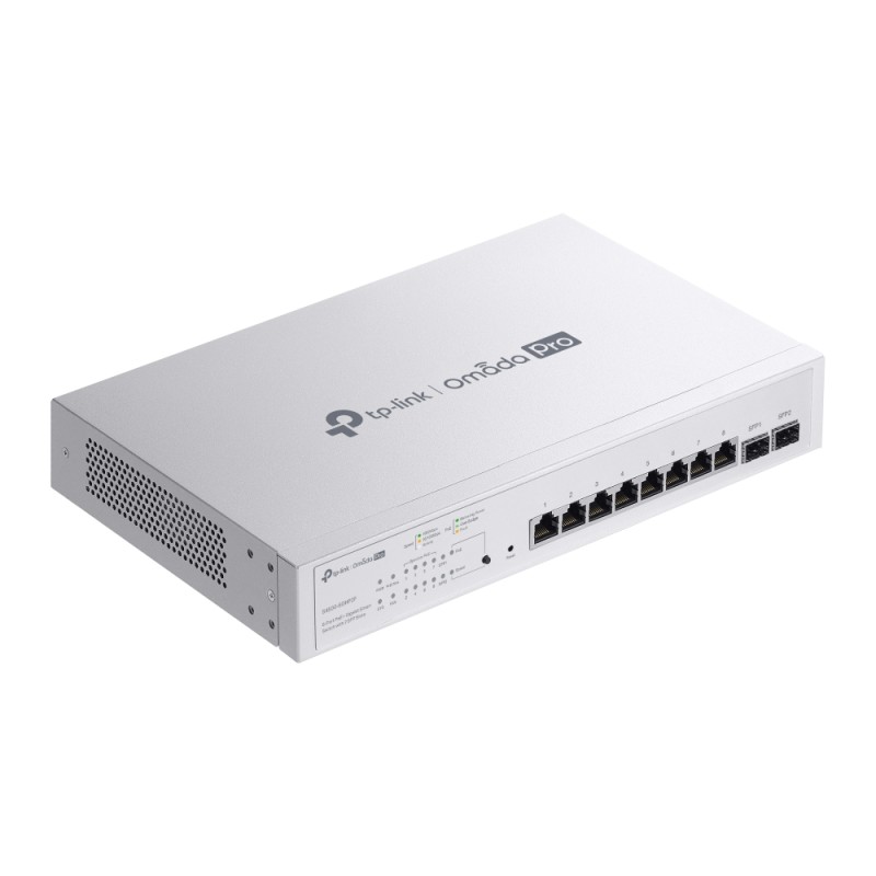 Omada PRO smart managed Layer 2+ Switch &bull 10 Port &bull 8x 1GbE &bull PoE Budget 61W &bull 8x PoE at &bull 2x SPF &bull Omad