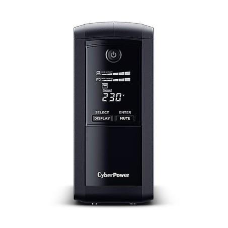 CyberPower USV, Value Pro-Serie, 1000VA/550W, Line-Interactive, USB/RS232, LCD, IEC C14 Kaltgeräte - 188419 - 1