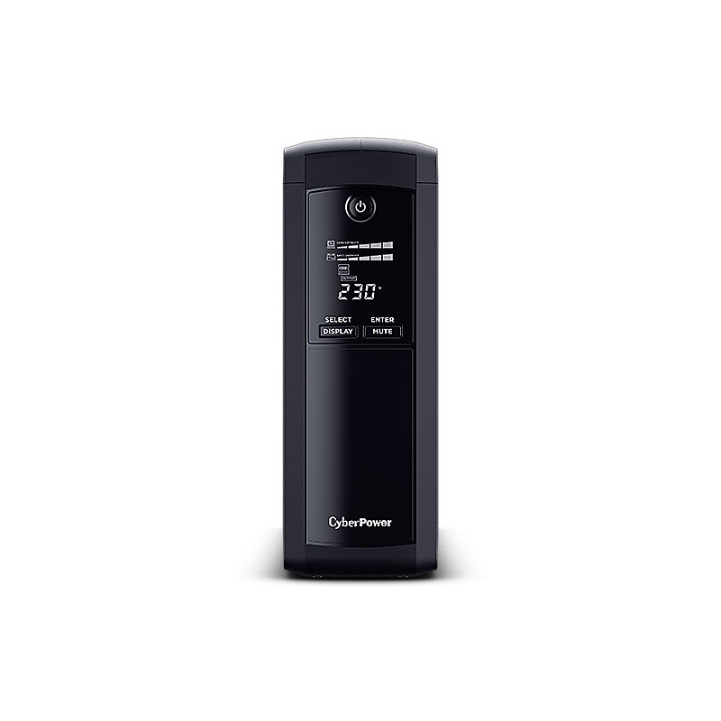 CyberPower USV, Value Pro-Serie, 1200VA/720W, Line-Interactive, USB/RS232, LCD, IEC C14 Kaltgeräte - 188421 - 1