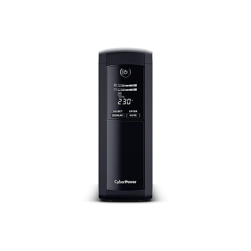 CyberPower USV, Value Pro-Serie, 1600VA/960W, Line-Interactive, USB/RS232, LCD, IEC C14 Kaltgeräte - 188422 - 1